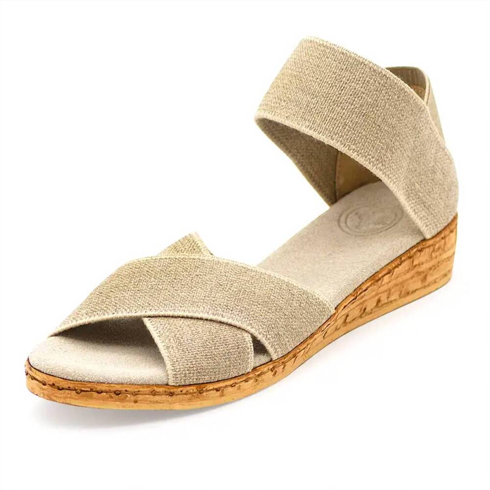 NEW CHARLESTON SHOE CO. women's peachtree espadrille sandal in linen